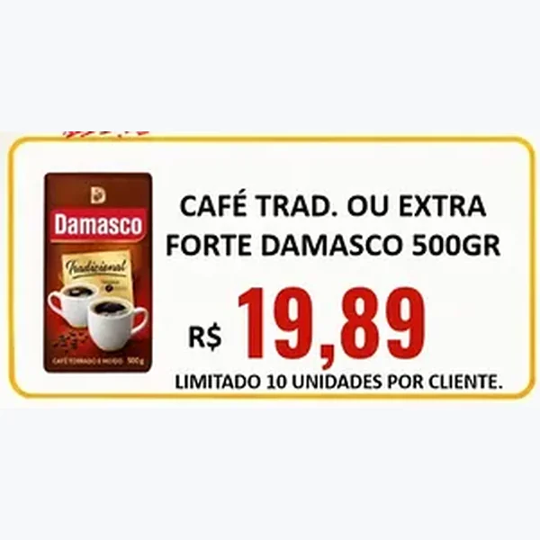Recorte do encarte de Café Extra Forte Damasco 500 g