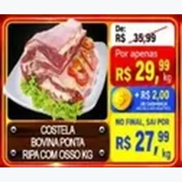 Recorte do encarte de Costela Ponta Ripa com Osso