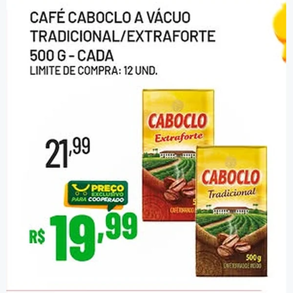 Recorte do encarte de Café a Vácuo Tradicional Caboclo 500 g