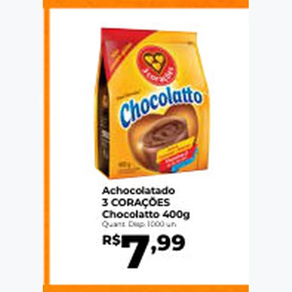 Recorte do encarte de Achocolatado Chocolatto 3 Corações 400 g
