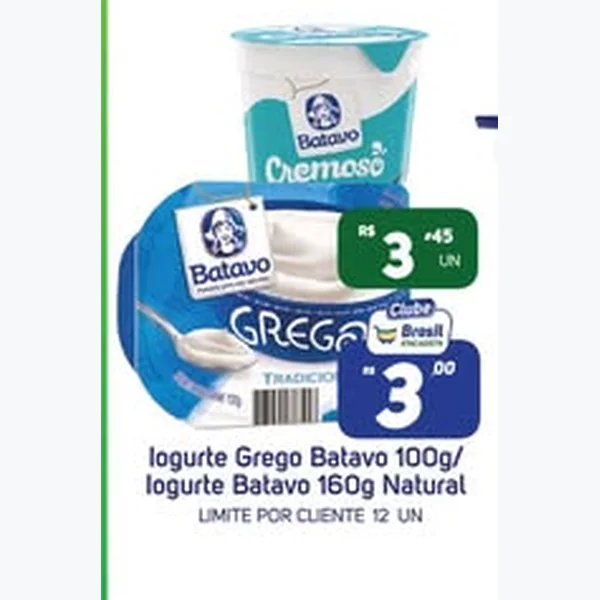 Recorte do encarte de Iogurte Grego Batavo 100 g
