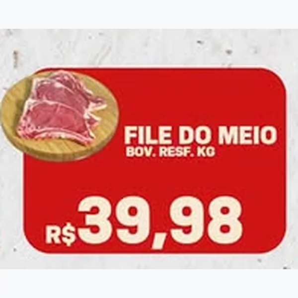 Recorte do encarte de Filé do Meio Bovino Resfriado