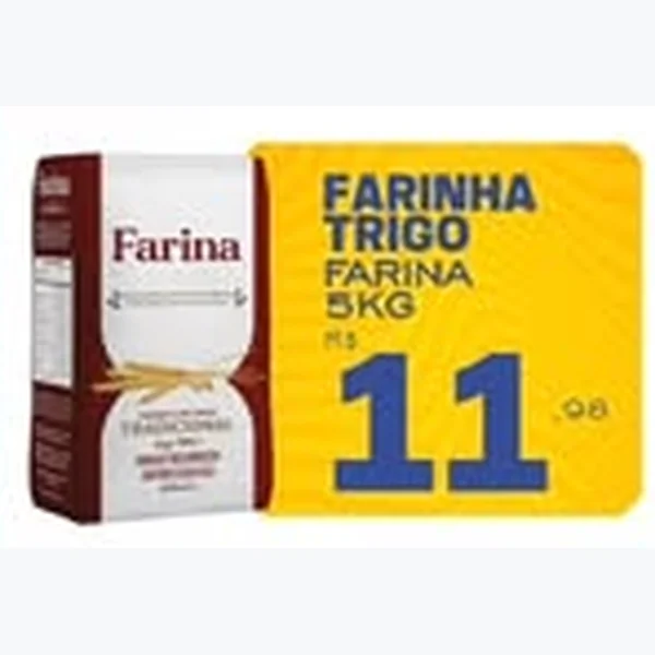 Recorte do encarte de Farinha de Trigo Farina 5 kg