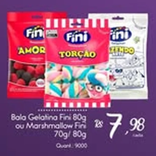 Recorte do encarte de Marshmallow Fini 70 g