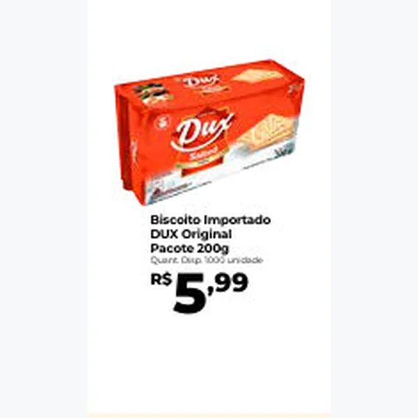 Recorte do encarte de Biscoito Original DUX 200 g