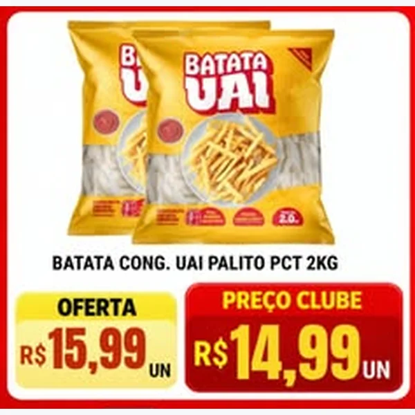 Recorte do encarte de Batata Congelada Palito Uai 2 kg