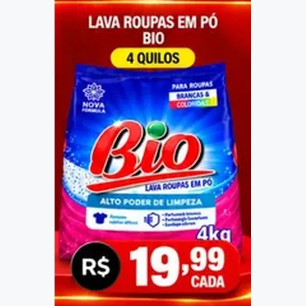 Lava Roupas em Pó Bio 4 kg