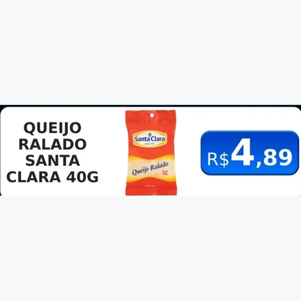 Recorte do encarte de Queijo Ralado Santa Clara 40 g