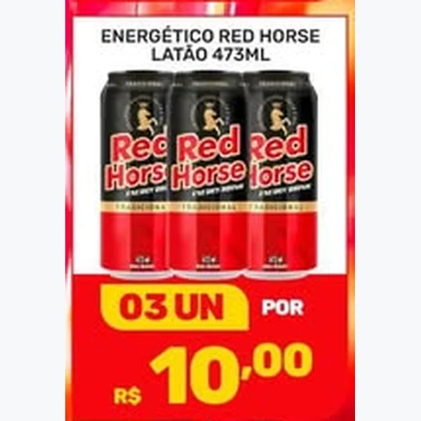 Recorte do encarte de Energético Red Horse 3 un × 473 ml