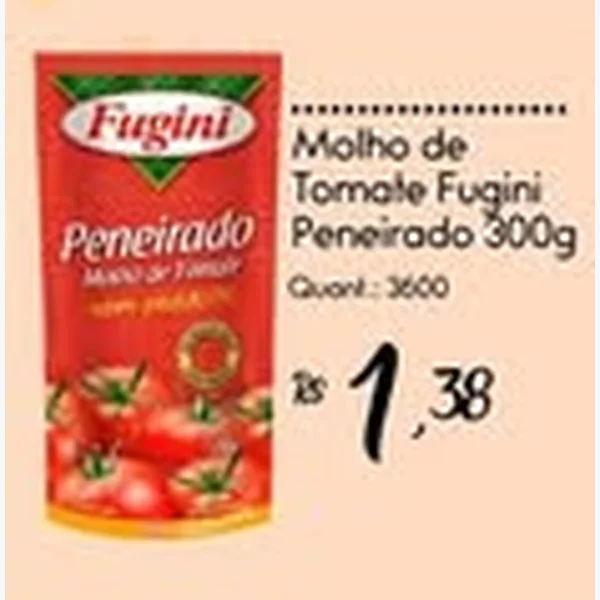 Recorte do encarte de Molho de Tomate Peneirado Fugini 300 g