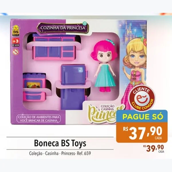 Recorte do encarte de Boneca Cozinha da Princesa BS Toys