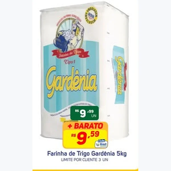 Recorte do encarte de Farinha de Trigo Gardênia 5 kg
