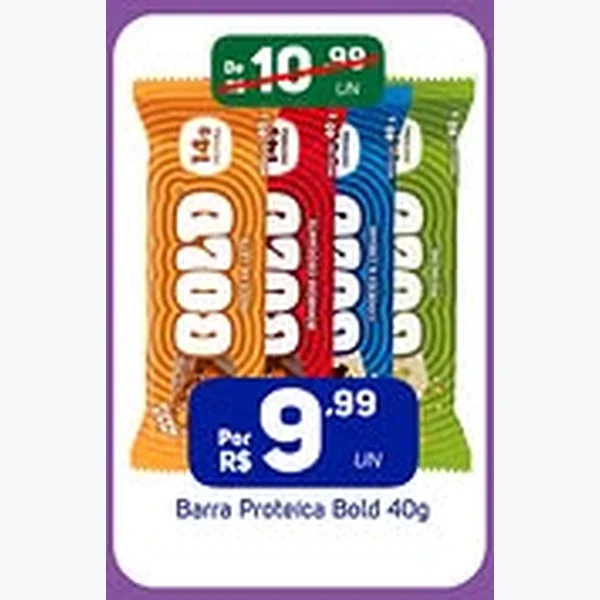 Recorte do encarte de Barra Proteica Bold 40 g