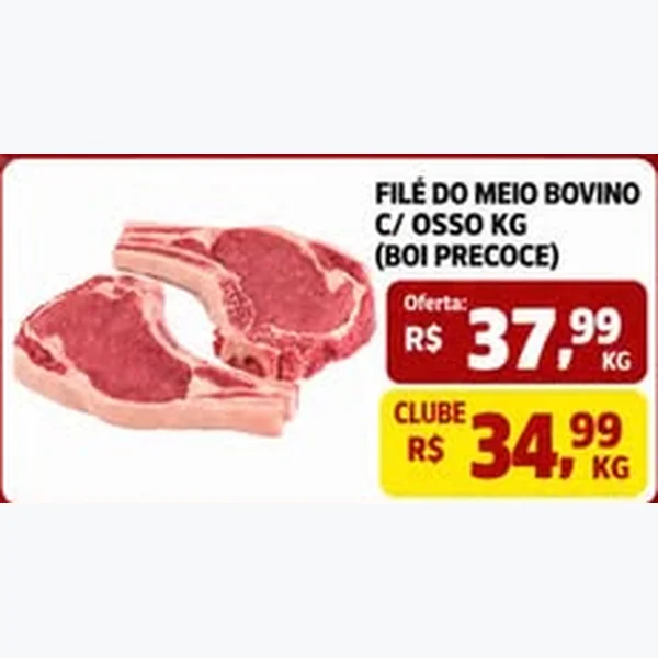 Recorte do encarte de Filé do Meio Bovino C/ Osso Boi Precoce