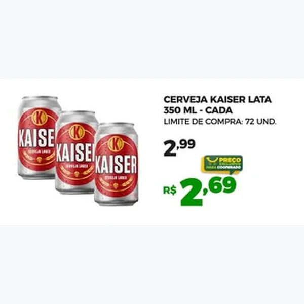 Recorte do encarte de Cerveja Kaiser 350 ml