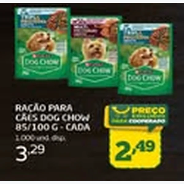 Recorte do encarte de Ração Dog Chow 100 g