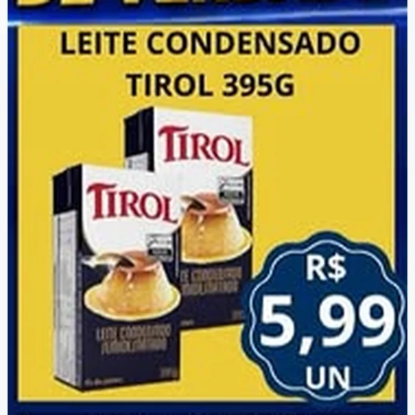 Recorte do encarte de Leite Condensado Tirol 395 g