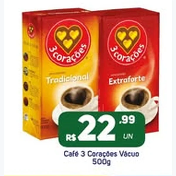 Recorte do encarte de Café Tradicional 3 Corações 500 g