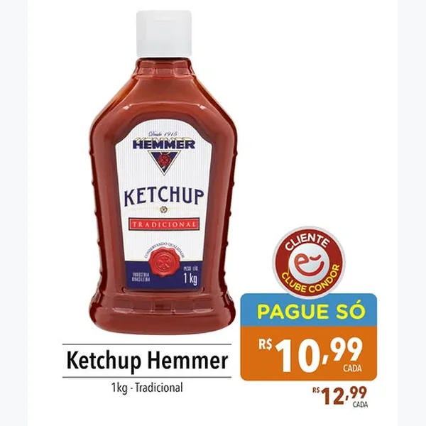 Ketchup Tradicional Hemmer 1 kg