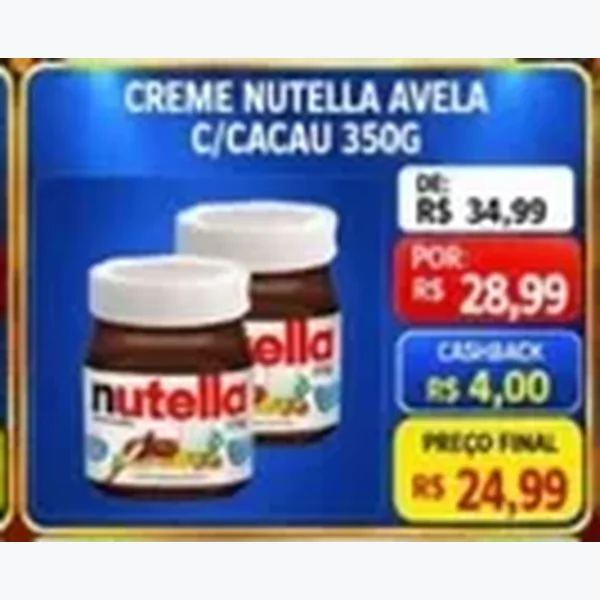 Recorte do encarte de Creme de Avelã com Cacau Nutella 350 g