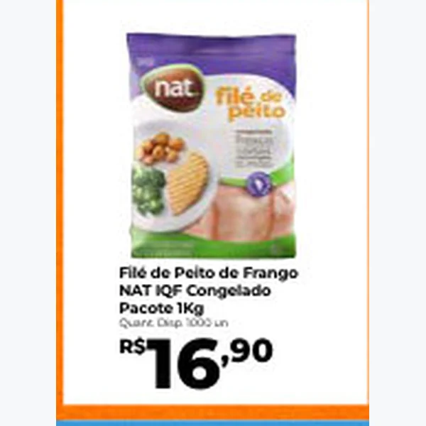 Filé de Peito de Frango Congelado NAT 1 kg