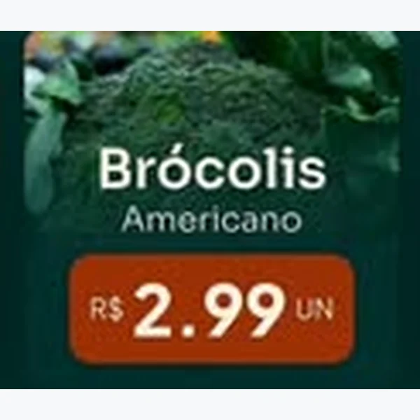 Recorte do encarte de Brócolis Americano