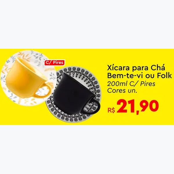 Recorte do encarte de Xícara para Chá Folk 200 ml
