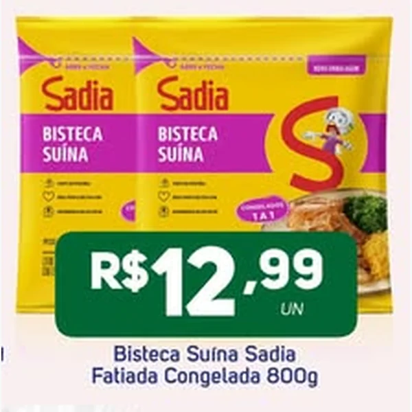Bisteca Suína Fatiada Congelada Sadia 800 g