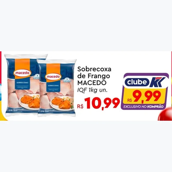 Recorte do encarte de Sobrecoxa de Frango Iqf macedo 1 kg