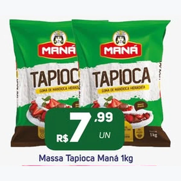 Recorte do encarte de Massa Tapioca Maná 1 kg