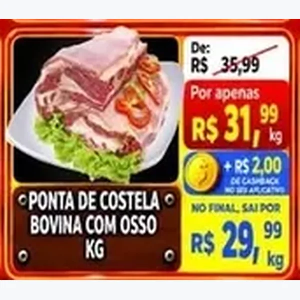 Recorte do encarte de Ponta de Costela Bovina com Osso