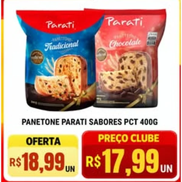 Recorte do encarte de Panetone Parati 400 g