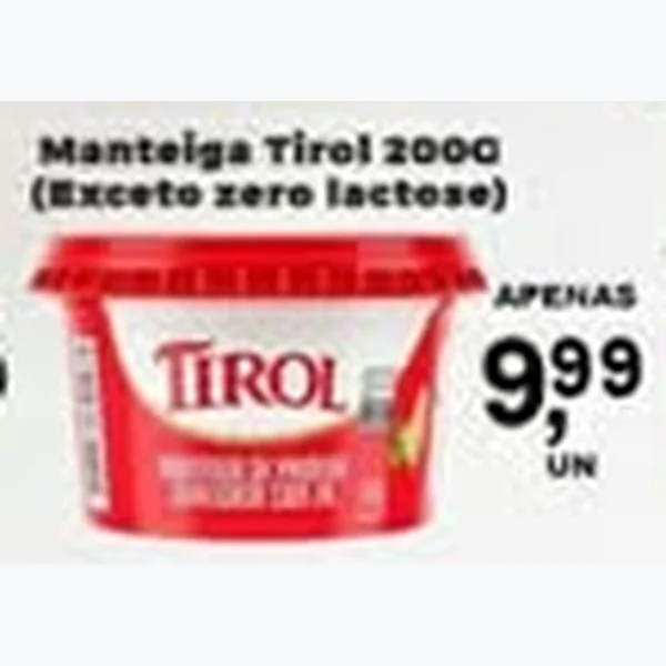 Recorte do encarte de Manteiga Tirol 200 g