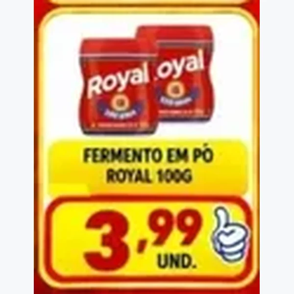 Recorte do encarte de Fermento em Pó Royal 100 g