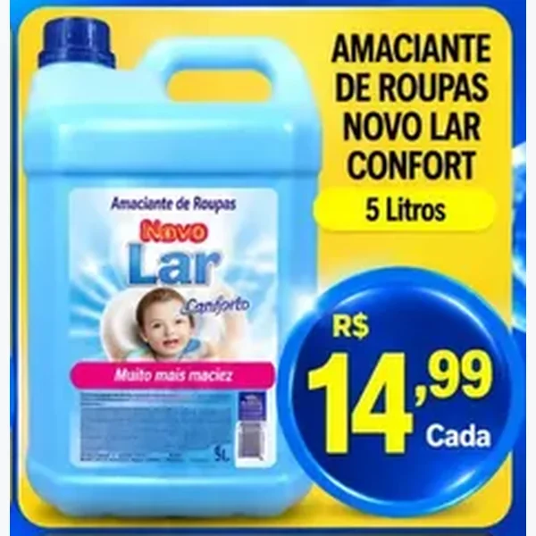 Recorte do encarte de Amaciante de Roupas Novo Lar 5 L