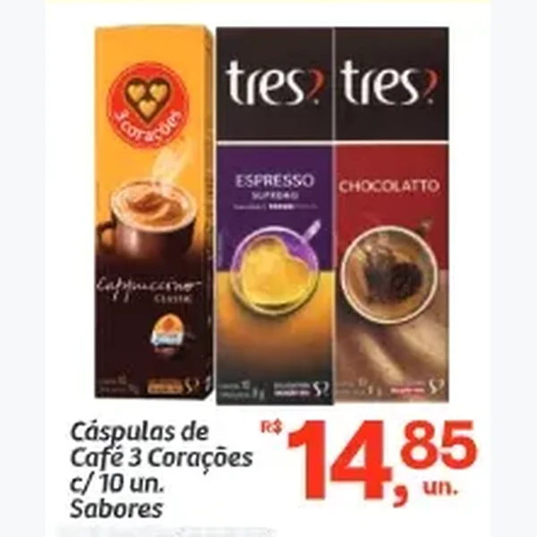 Cápsulas de Café 3 Corações 10 un