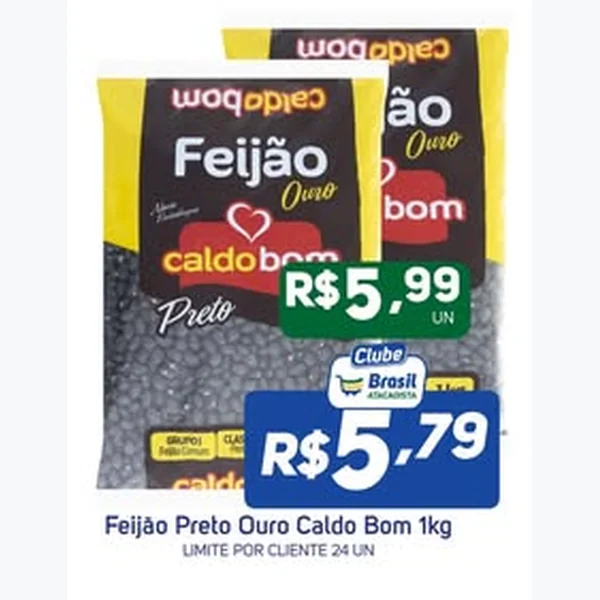 Recorte do encarte de Feijão Preto Ouro Caldo Bom 1 kg