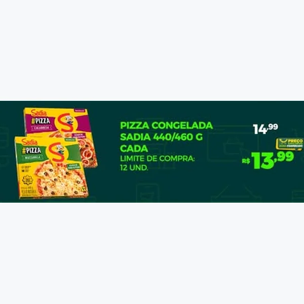 Recorte do encarte de Pizza Congelada Sadia 450 g
