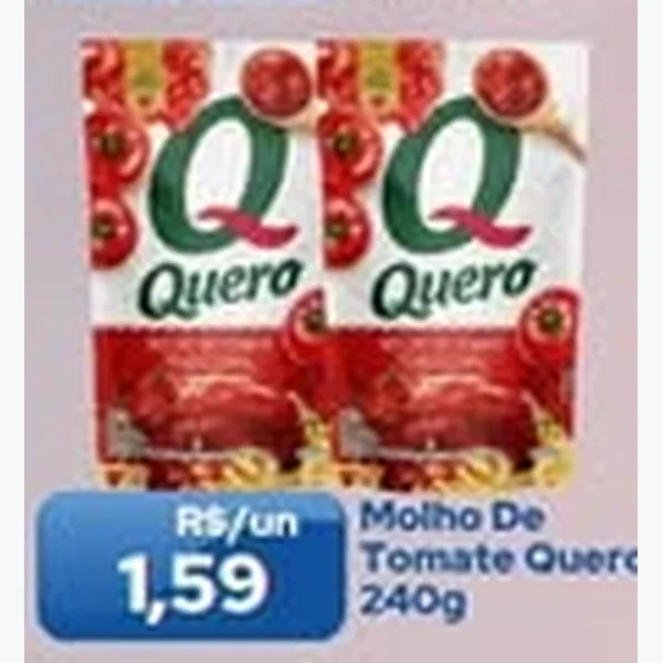 Recorte do encarte de Molho de Tomate Quero 240 g