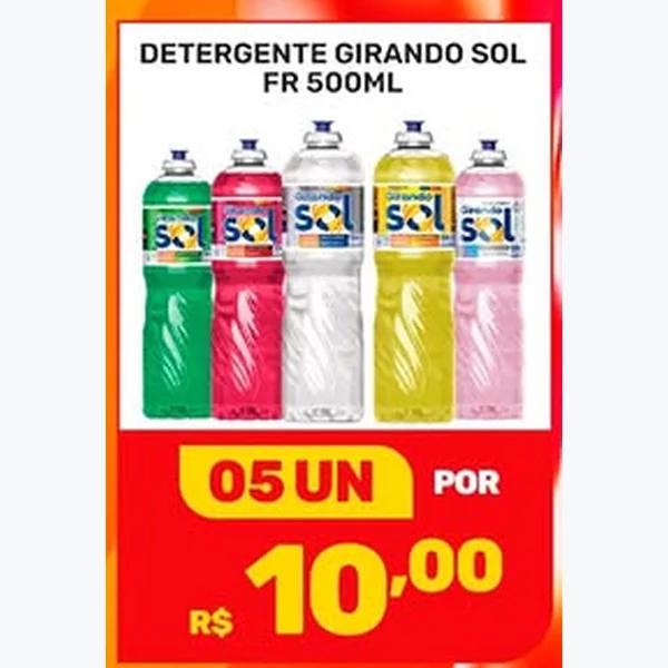 Recorte do encarte de Detergente Girando Sol 500 ml