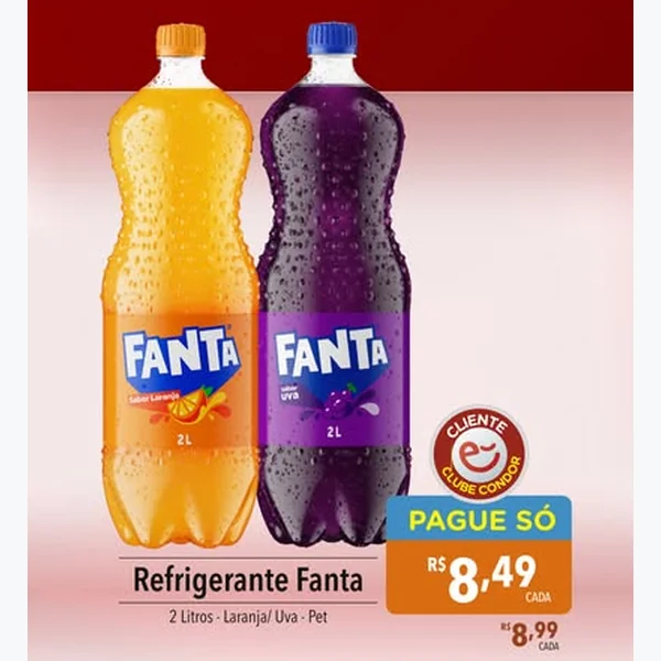 Recorte do encarte de Refrigerante Uva Fanta 2 L