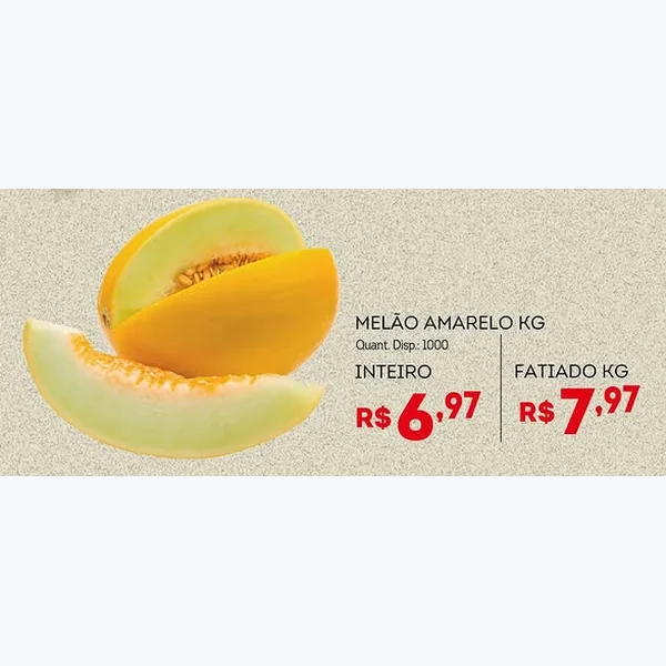 Recorte do encarte de Melão Amarelo Inteiro