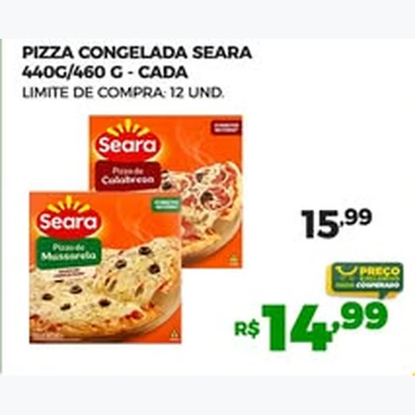 Recorte do encarte de Pizza Congelada Seara 450 g