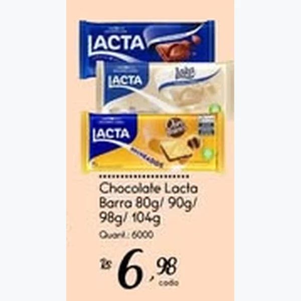 Recorte do encarte de Chocolate Barra Lacta 80 g
