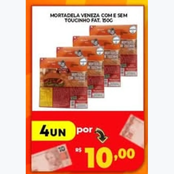 Mortadela com e sem Toucinho Veneza 150 g