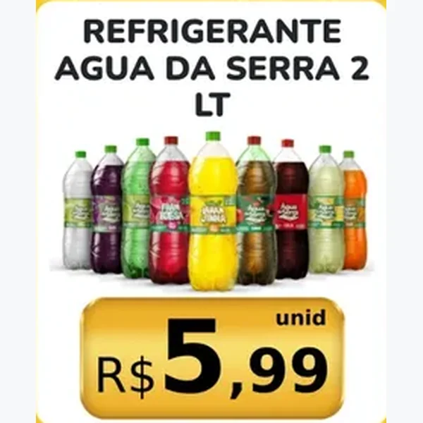 Recorte do encarte de Refrigerante Agua da Serra 2 L