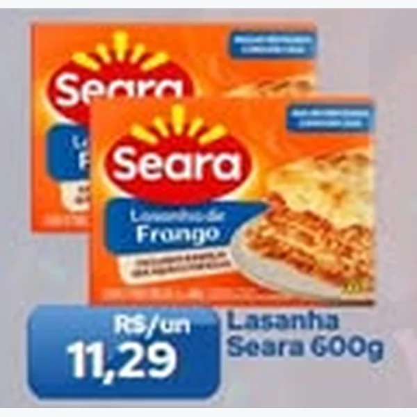 Recorte do encarte de Lasanha Seara 600 g