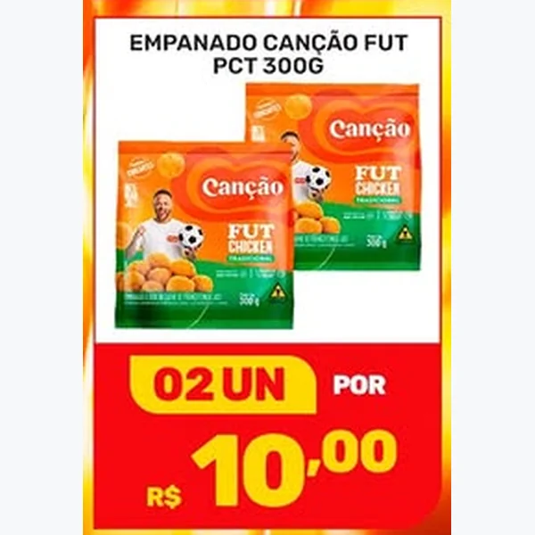 Recorte do encarte de Empanado Fut Chicken Canção 300 g