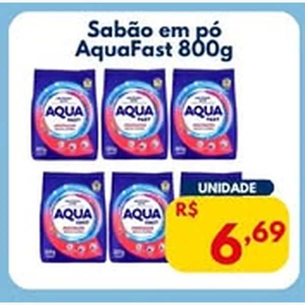 Recorte do encarte de Sabão em Pó AquaFast 800 g