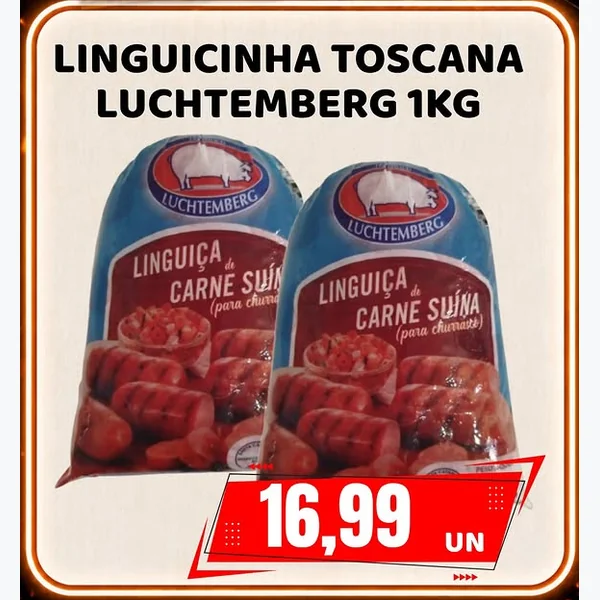 Recorte do encarte de Linguiça Toscana Luchtemberg 1 kg